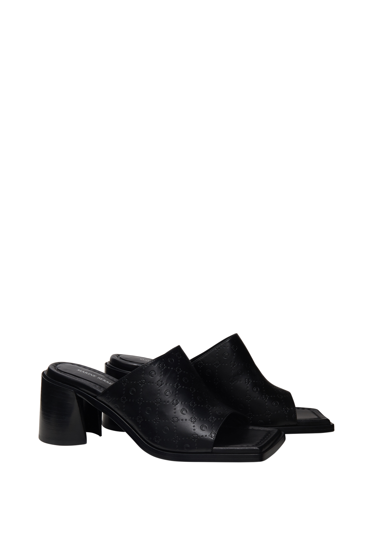 Mules à talons en cuir - Black