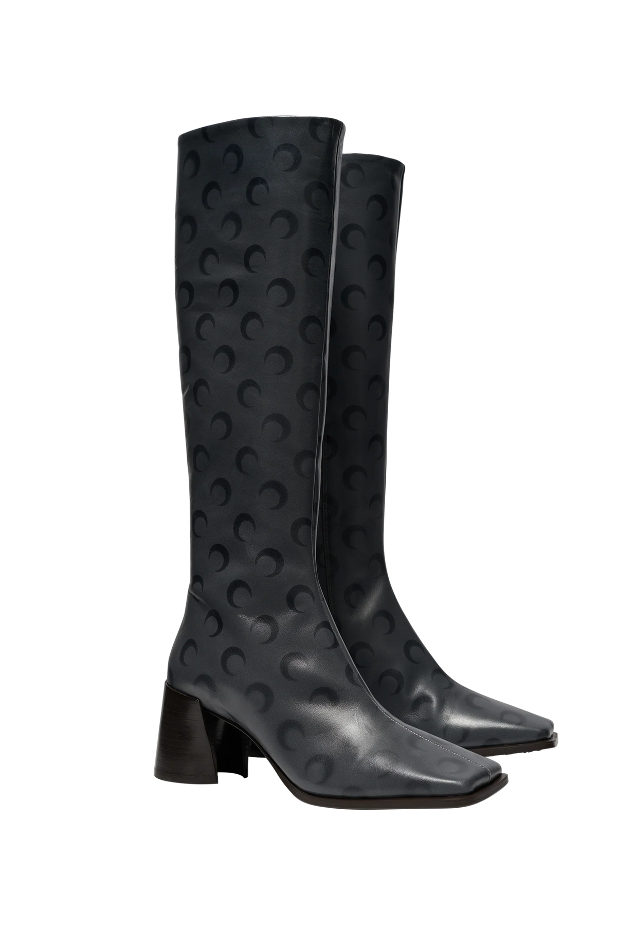 Bottes à talons Moon en cuir - Stone Grey