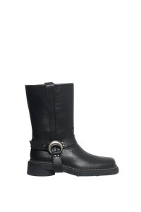 Bottines à détail métallique en cuir - Black