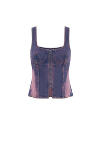 Top Moon en denim - Lavender