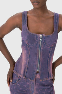 Top Moon en denim - Lavender