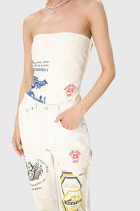 Top en coton Upcyclé - Ecru