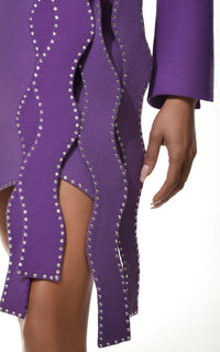 Wavy jacket in wool & strass - Purple