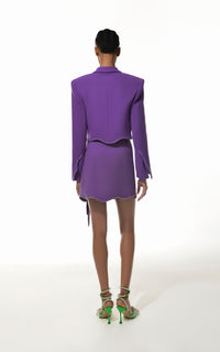 Wavy jacket in wool & strass - Purple