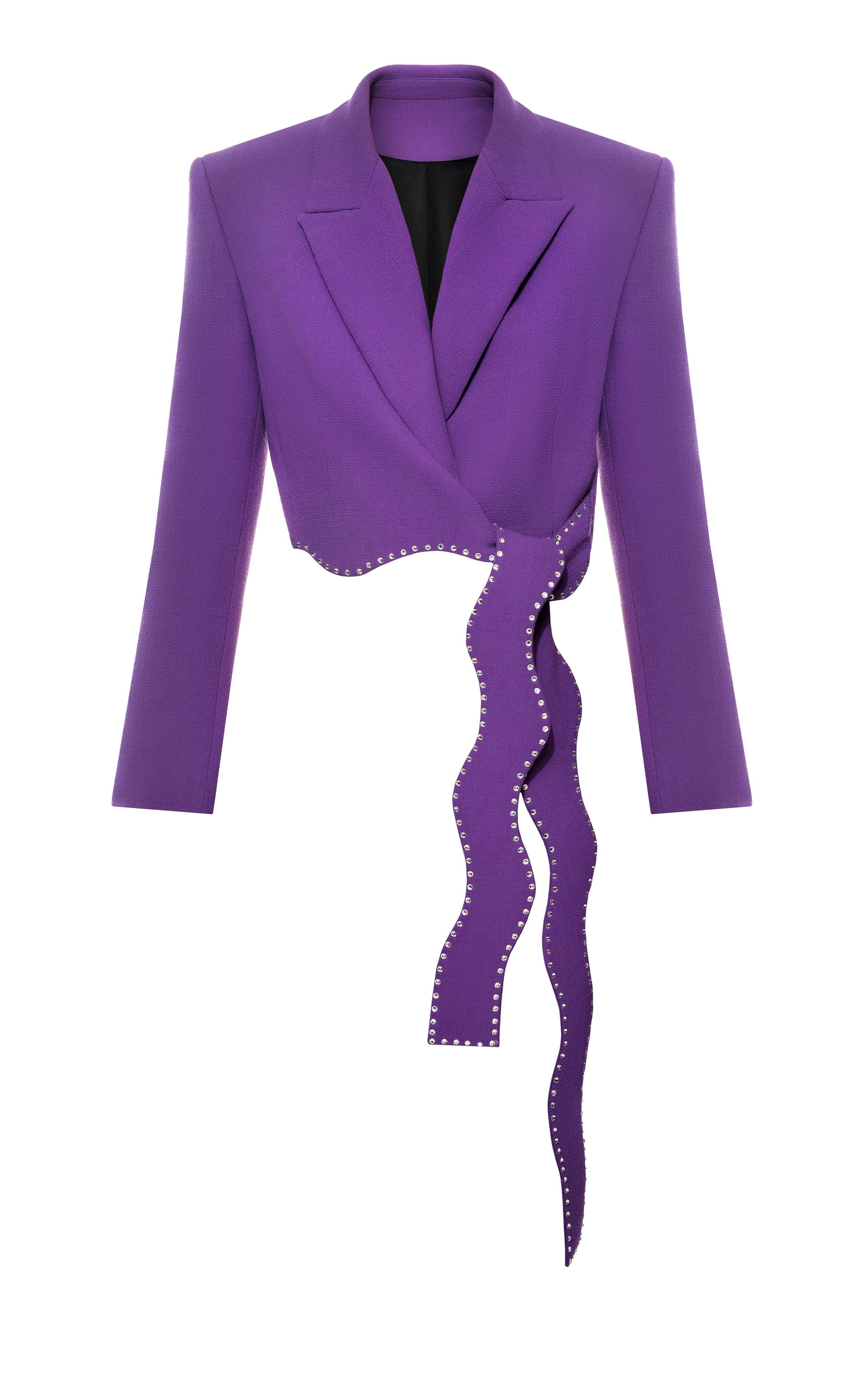 Wavy jacket in wool & strass - Purple