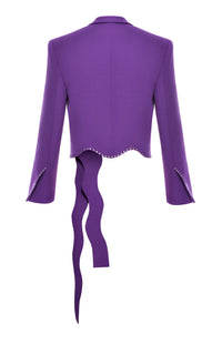 Wavy jacket in wool & strass - Purple