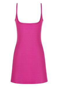 Short cut-out dress with rhinestone embellishments - Hot Pink