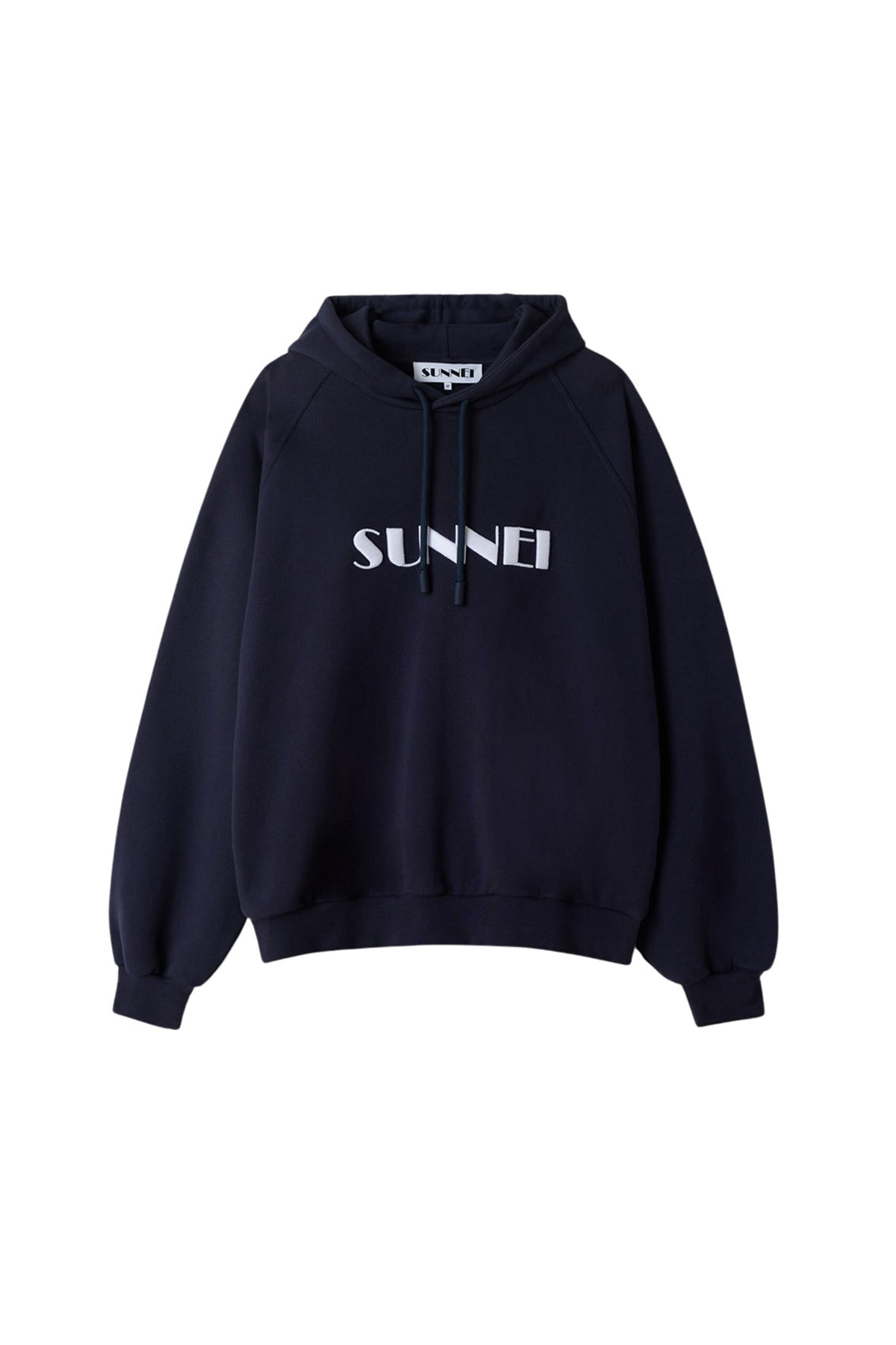 Large embroidered logo hoody - Dark Blue