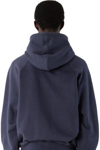 Large embroidered logo hoody - Dark Blue