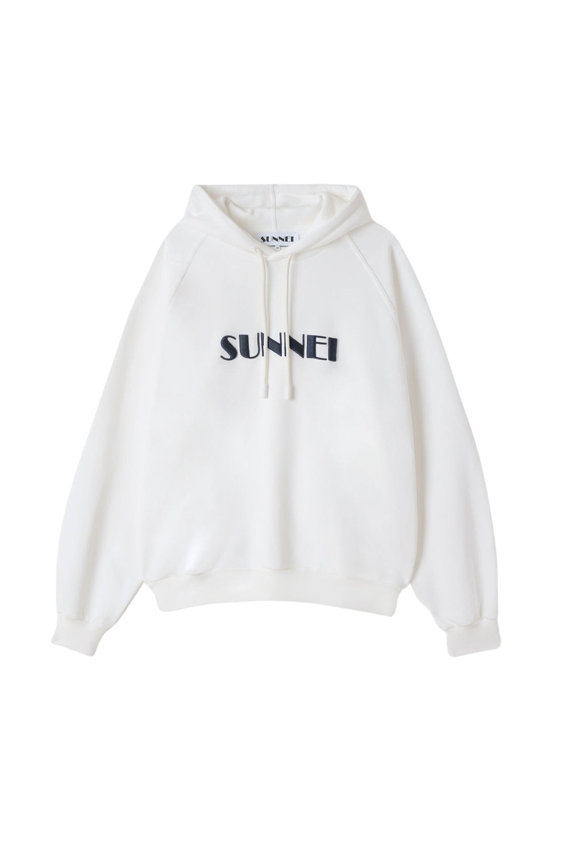 Large embroidered logo hoody - White
