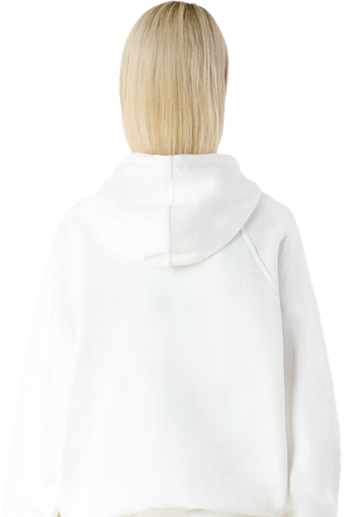 Large embroidered logo hoody - White