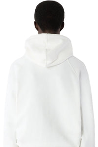 Large embroidered logo hoody - White
