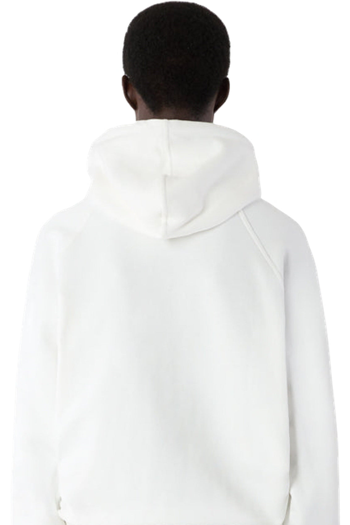 Large embroidered logo hoody - White