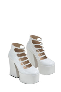 Bottines à talons Kiki 160 en cuir - Blanc