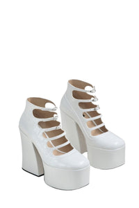 Bottines à talons Kiki 160 en cuir - Blanc