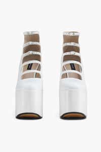 Bottines à talons Kiki 160 en cuir - Blanc