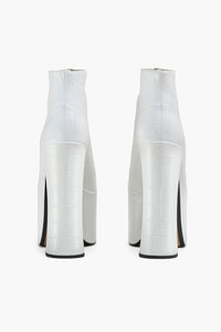 Bottines à talons Kiki 160 en cuir - Blanc