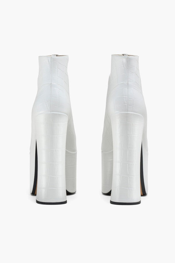 Bottines à talons Kiki 160 en cuir - Blanc