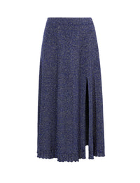 Jupe Lidia en maille et lurex - Royal Blue & Silver