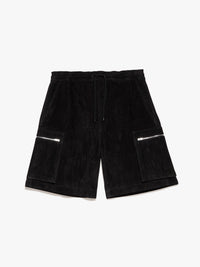 SUEDE CARGO SHORTSBLACK