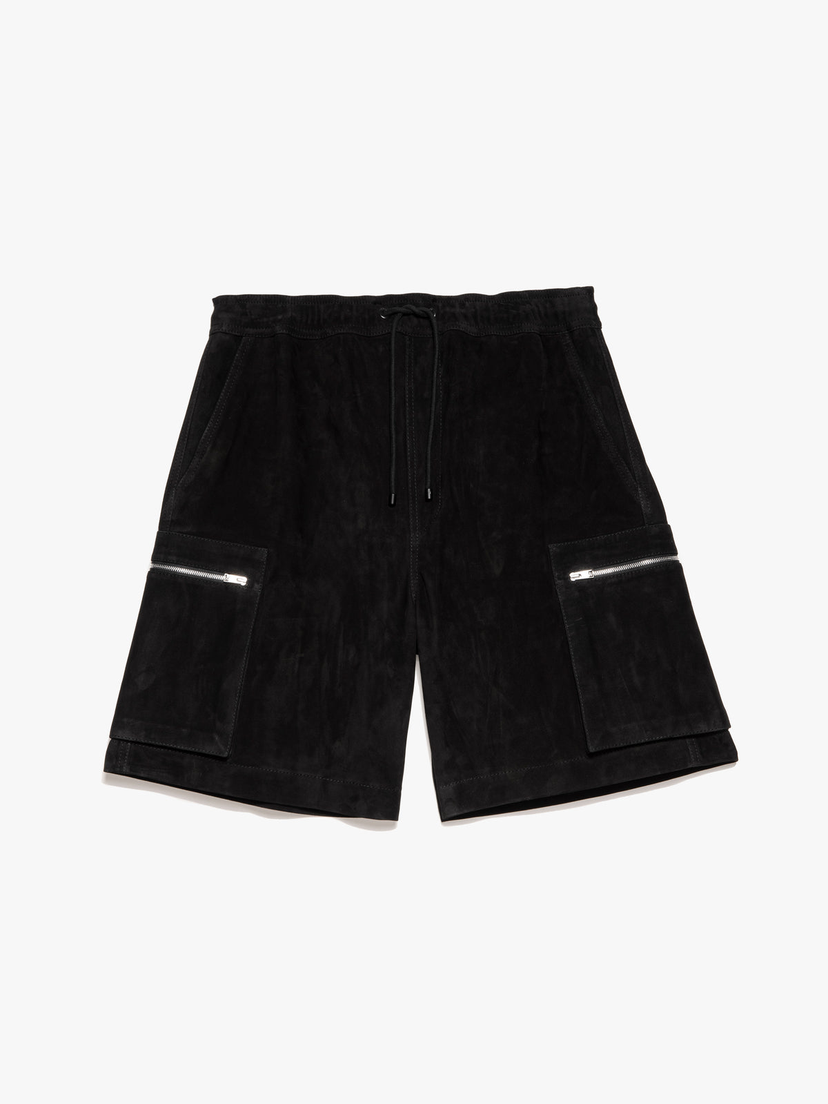 SUEDE CARGO SHORTSBLACK