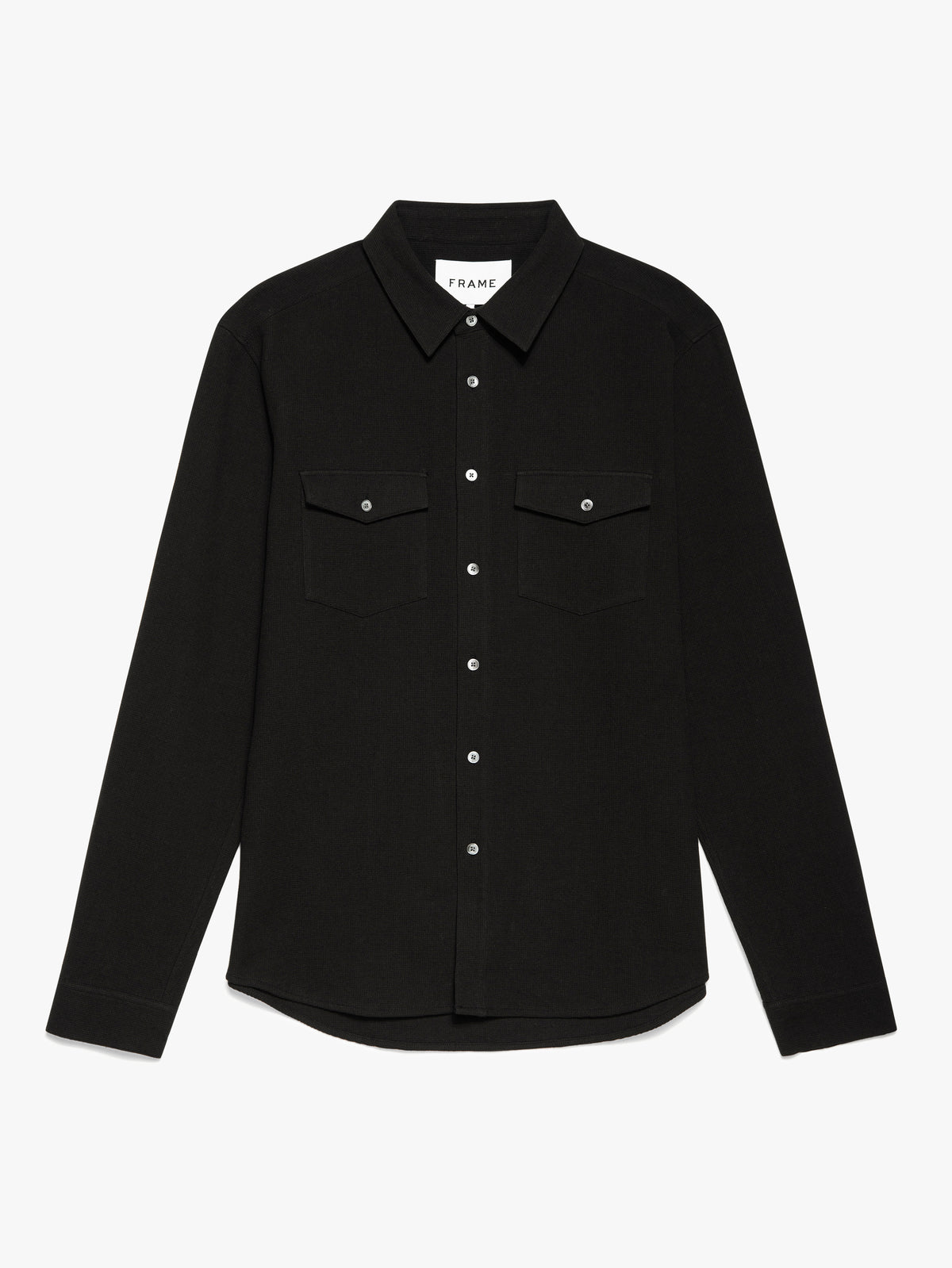 WAFFLE TEXTURED SHIRTBLACK