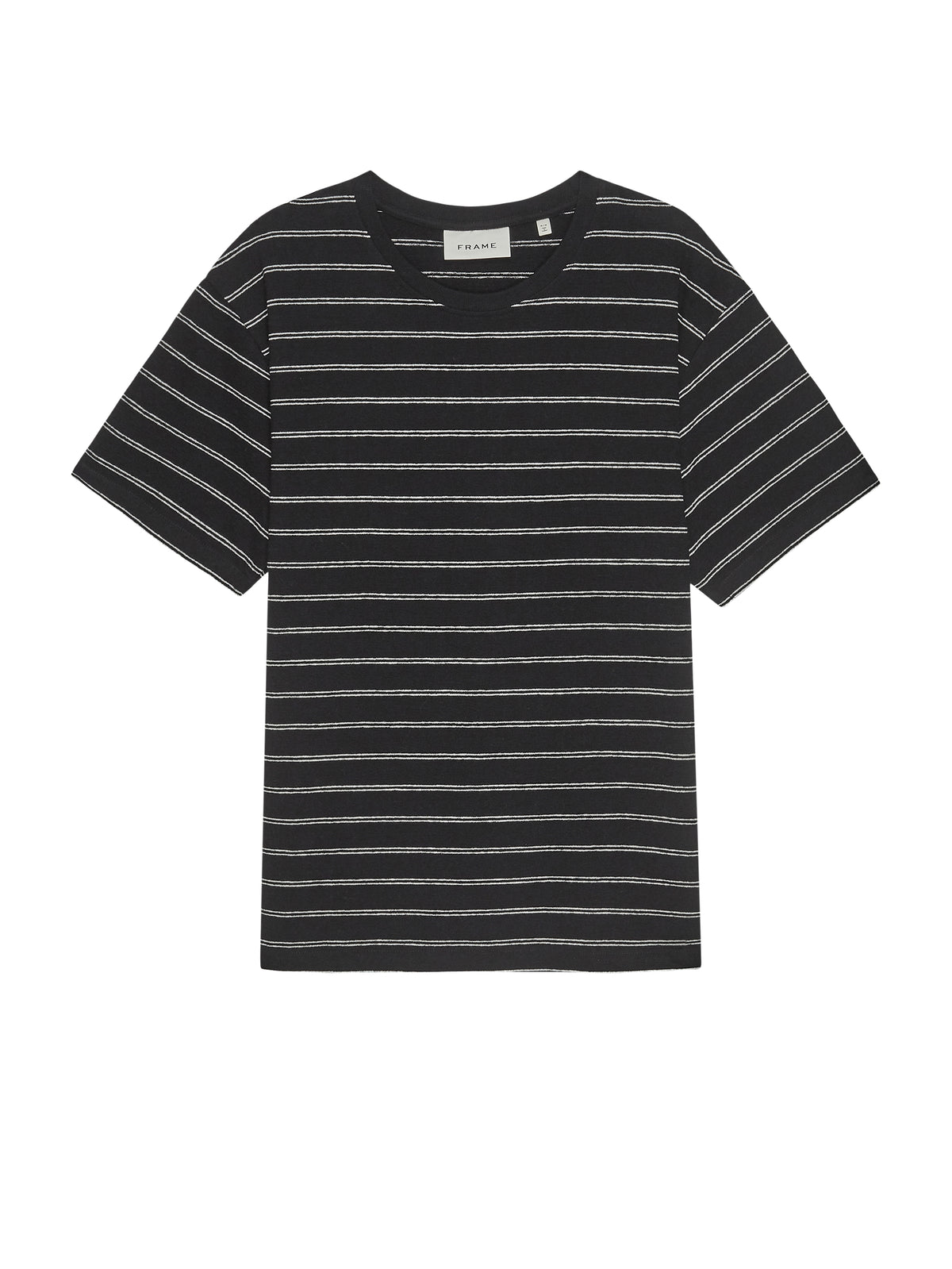 S/S STRIPED TEEBLACK/NATURAL