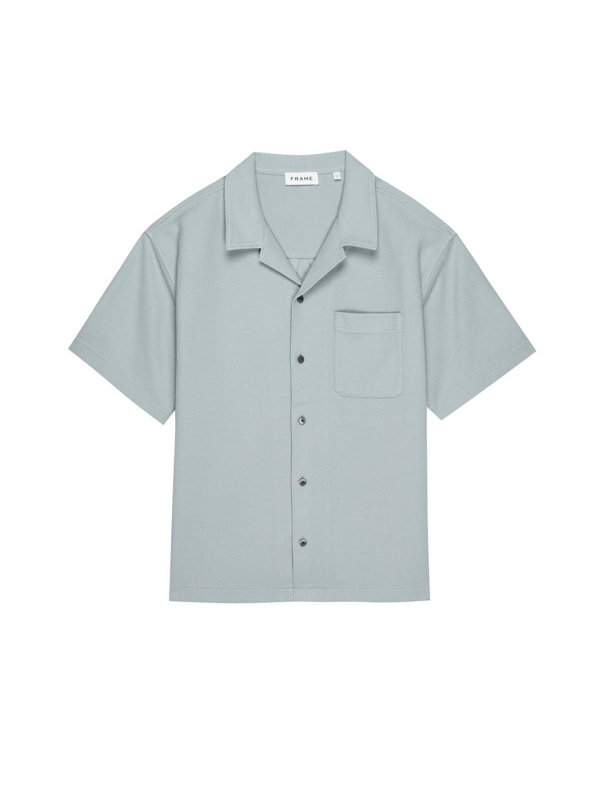 S/S JACQUARD RELAXED SHIRTGREY BLUE