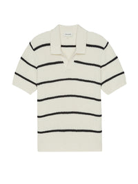 STRIPED POLO SWEATERBLACK STRIPE