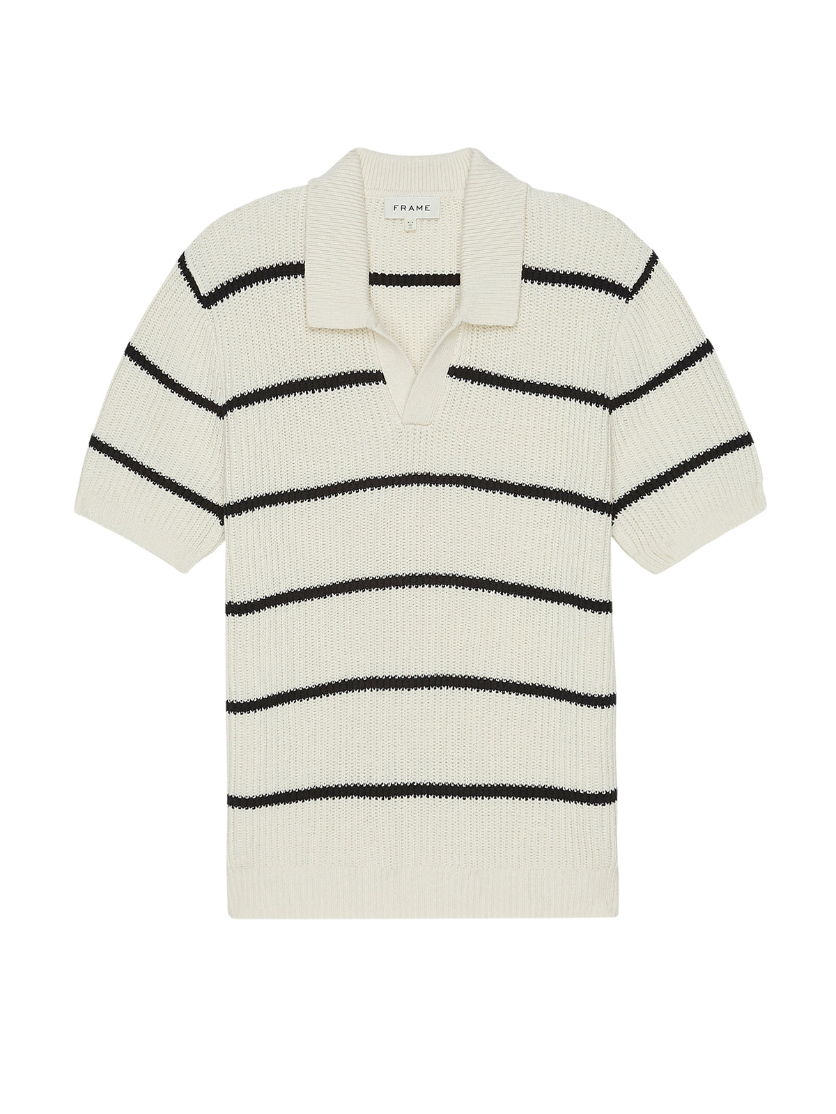 STRIPED POLO SWEATERBLACK STRIPE