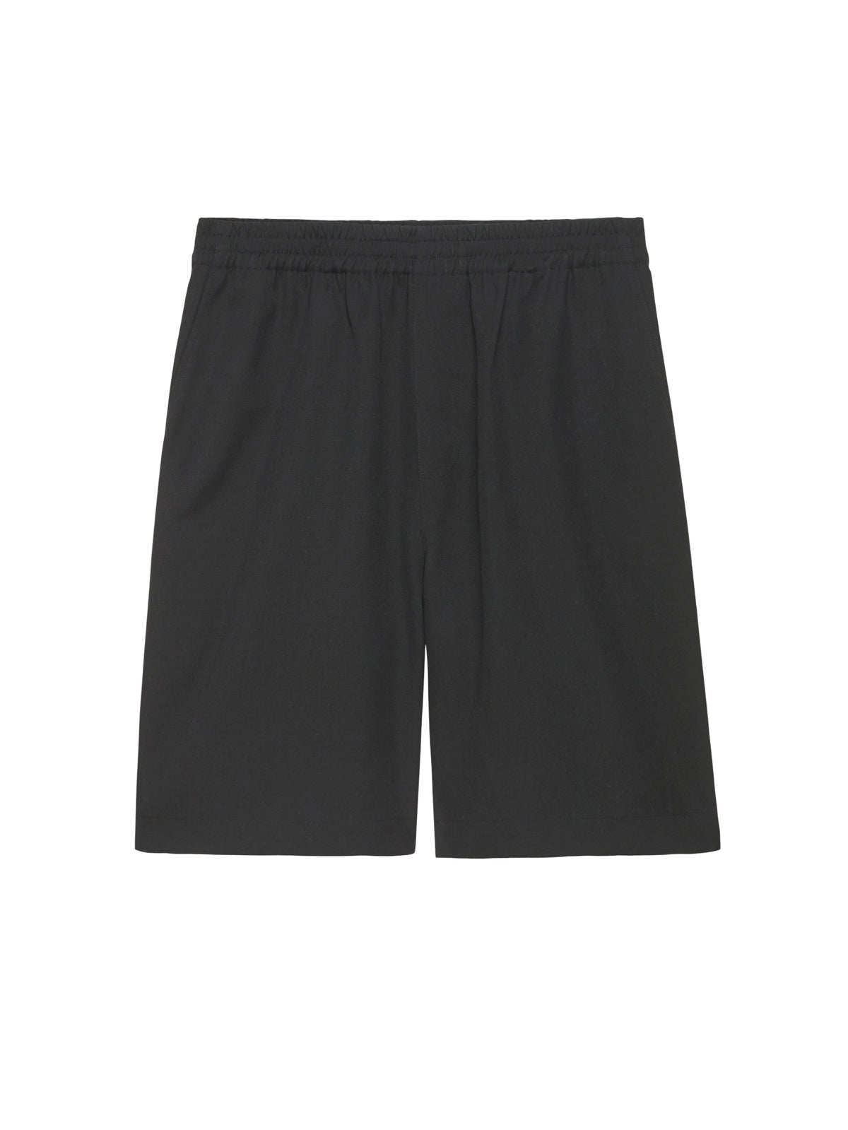 WOOL RELAXED SHORTSBLACK