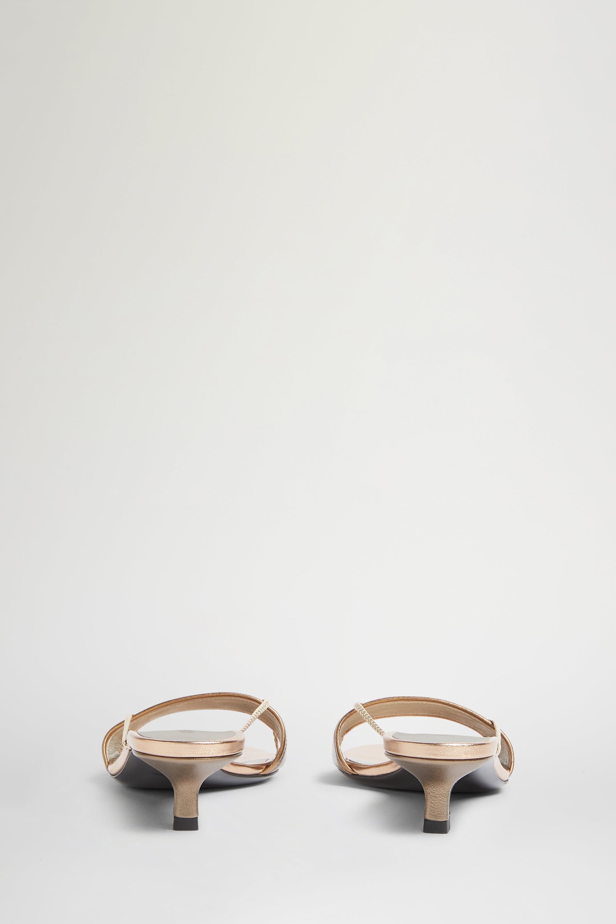 Mules ouvertes micro-talon en cuir - Argento Fantasia Oro