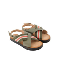Sandro leather sandals - Khaki Bonton