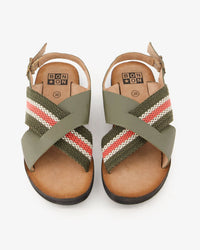 Sandro leather sandals - Khaki Bonton