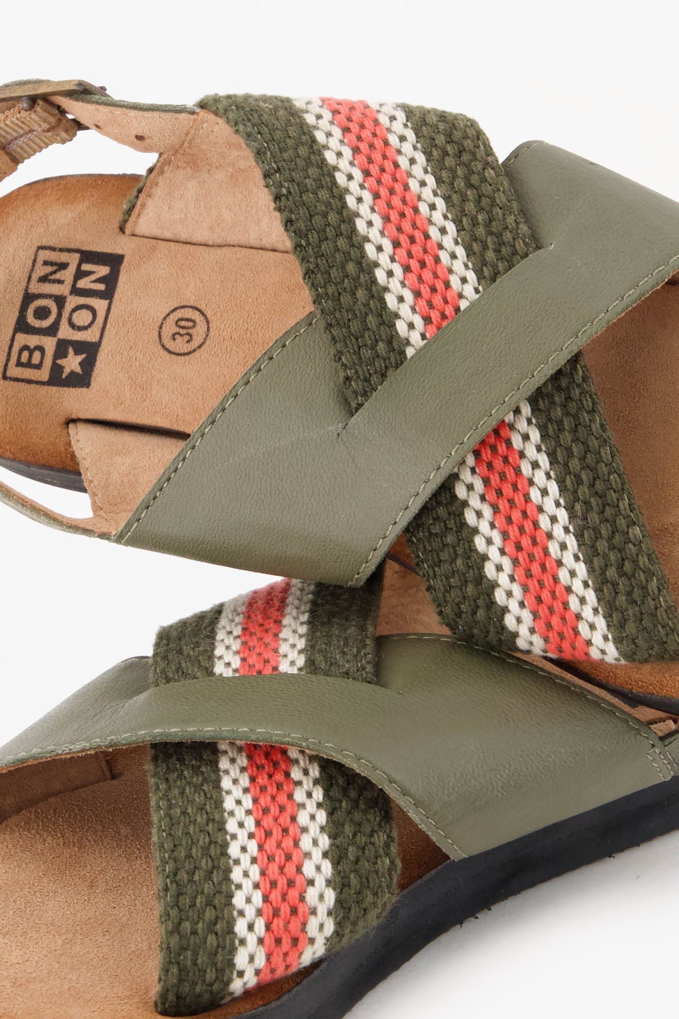 Sandales Sandro en cuir - Kaki Bonton