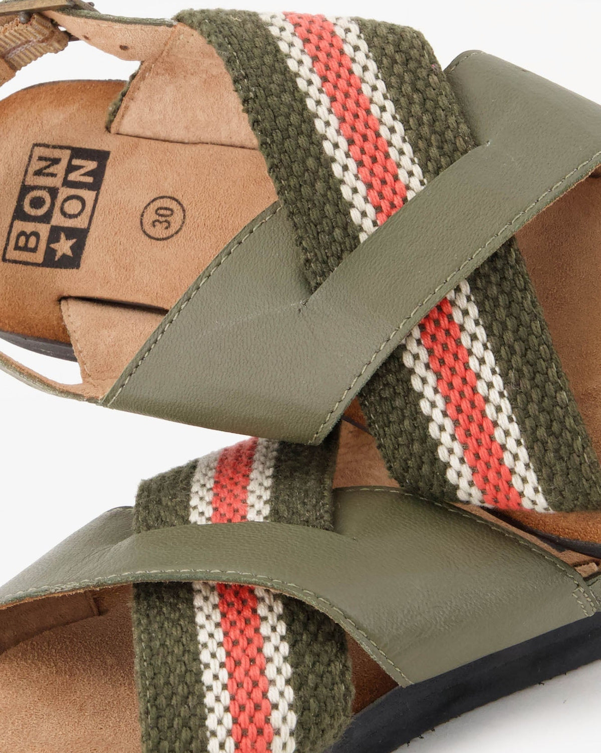 Sandro leather sandals - Khaki Bonton