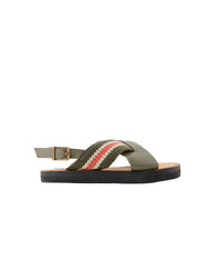 Sandales Sandro en cuir - Kaki Bonton