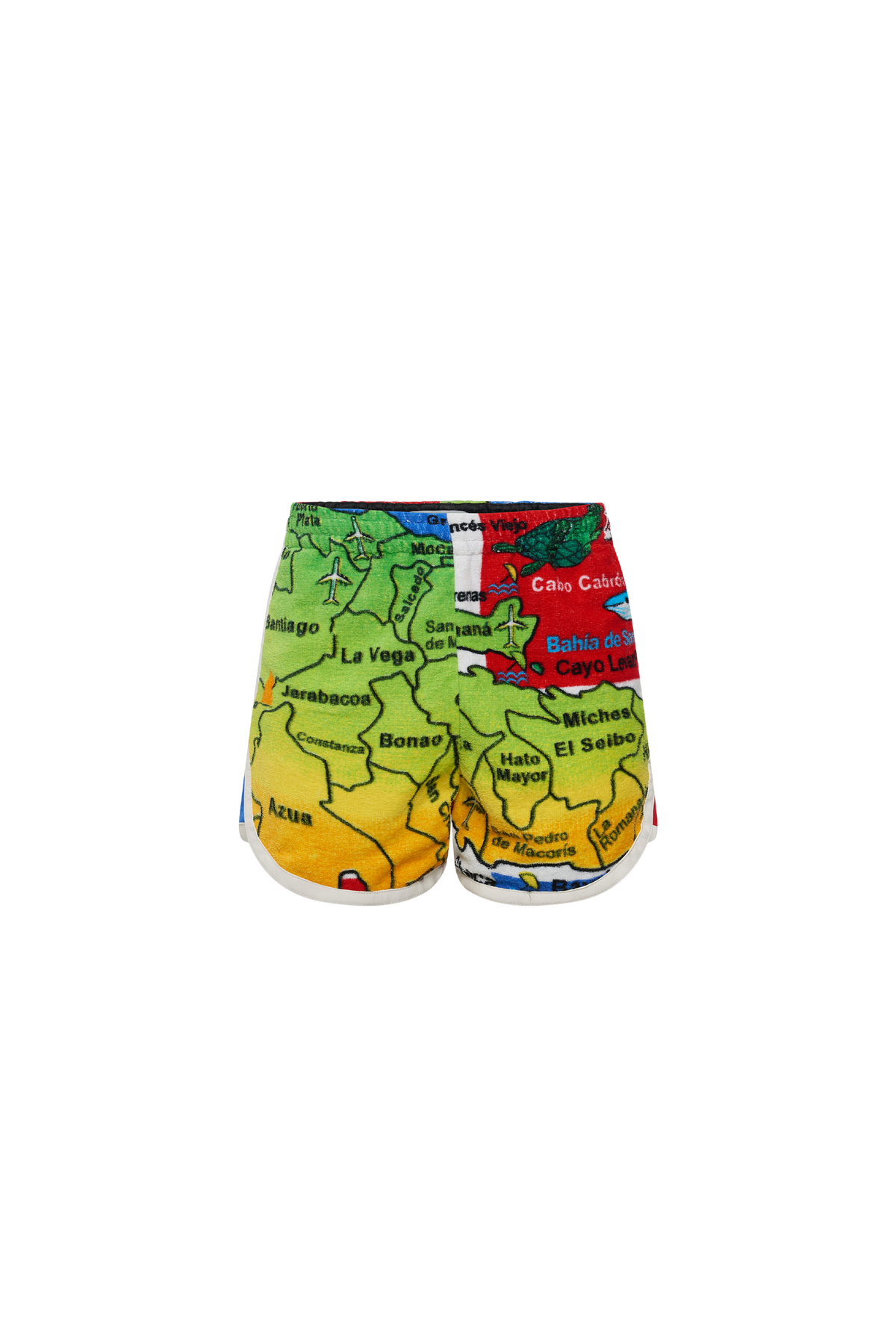 Short en jersey jacquard serviettes Upcyclé - Multicolor