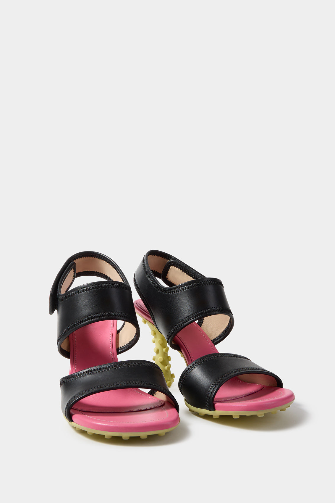 1000Chiodi leather heeled sandals - Black
