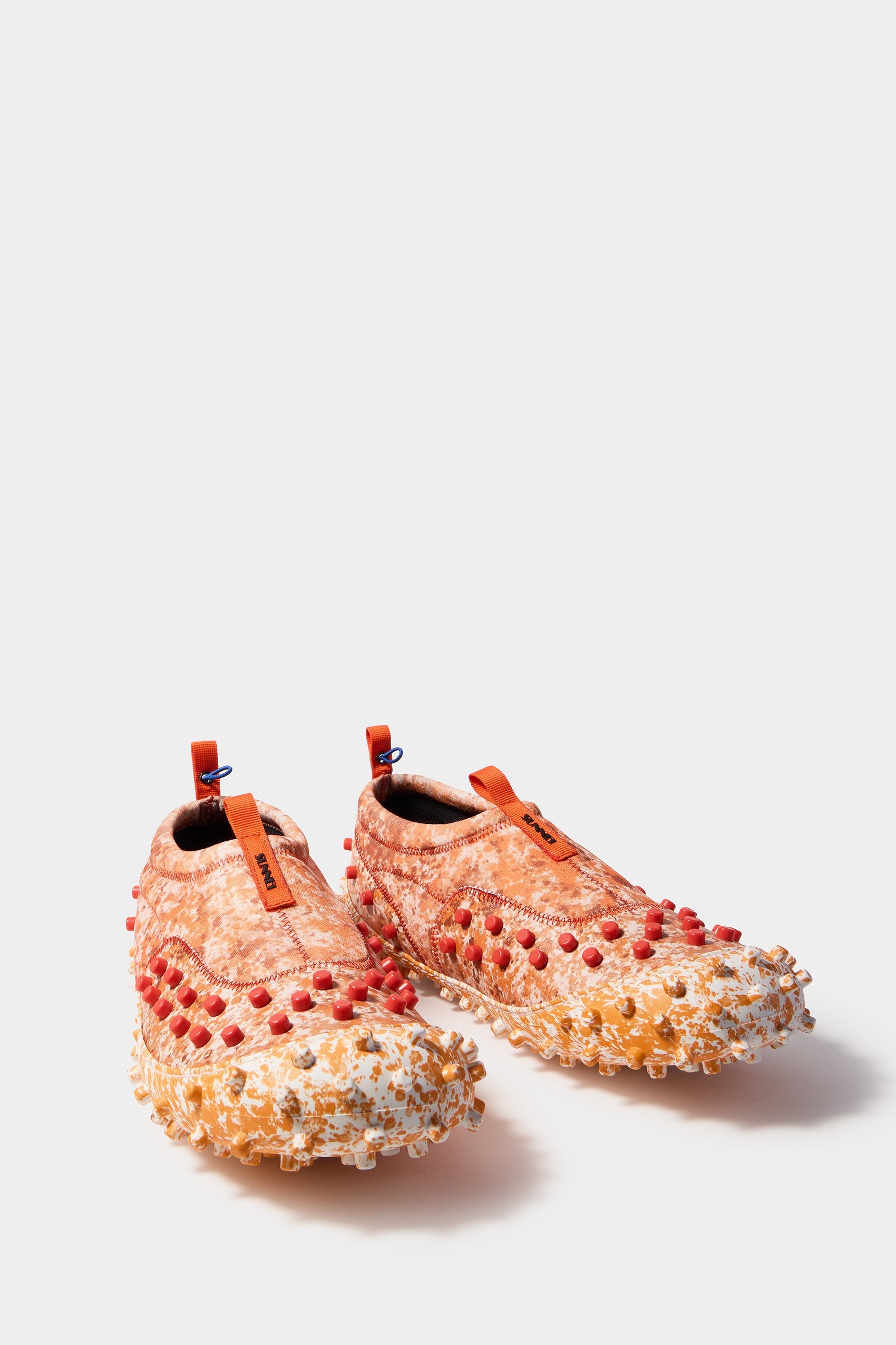 1000Chiodi slip-on sneakers in leather - Orange Pollock