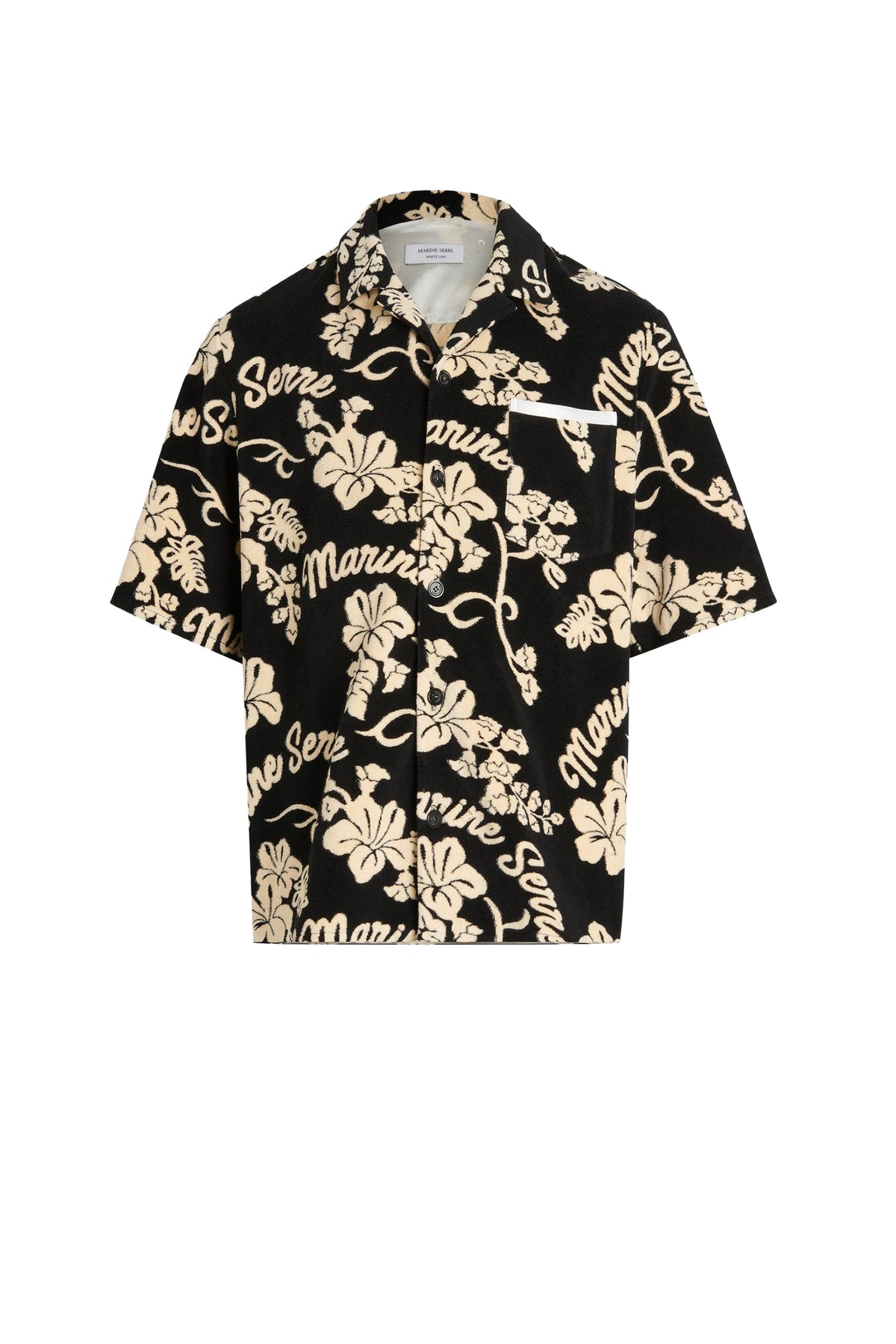 Chemise bowling en jersey serviettes jacquard - Black