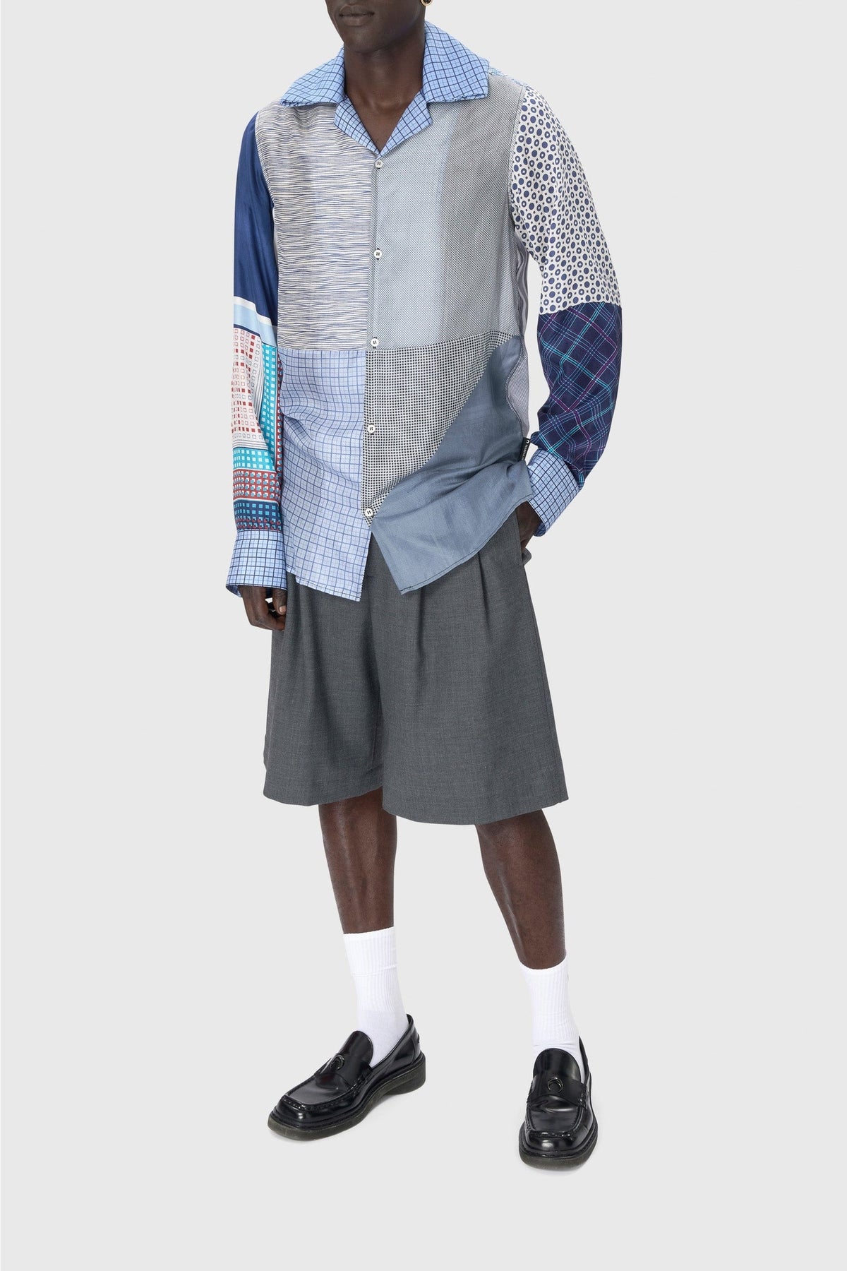 Short en laine mélangée Upcyclé - Grey