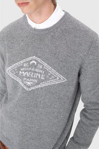 Pull en jacquard de laine - Dark Grey