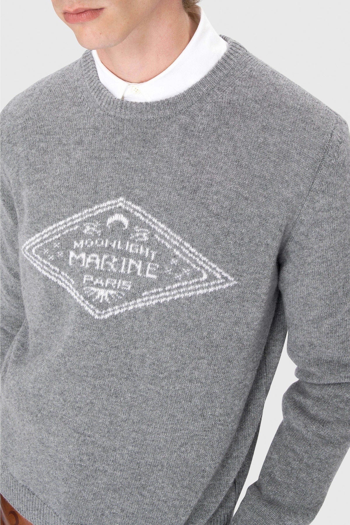 Pull en jacquard de laine - Dark Grey
