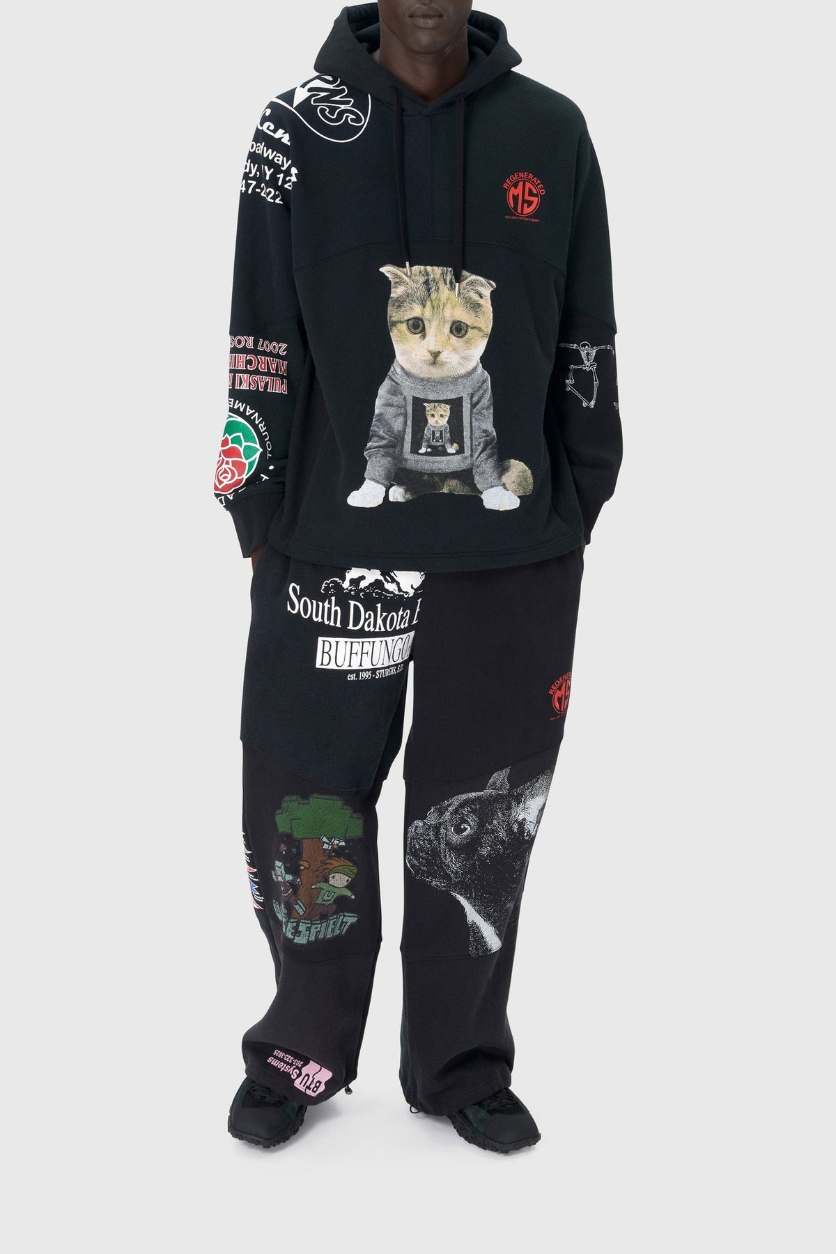 Pantalon en coton Upcyclé unisex - Black