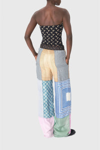Pantalon en soie Upcyclé unisex - Multicolor