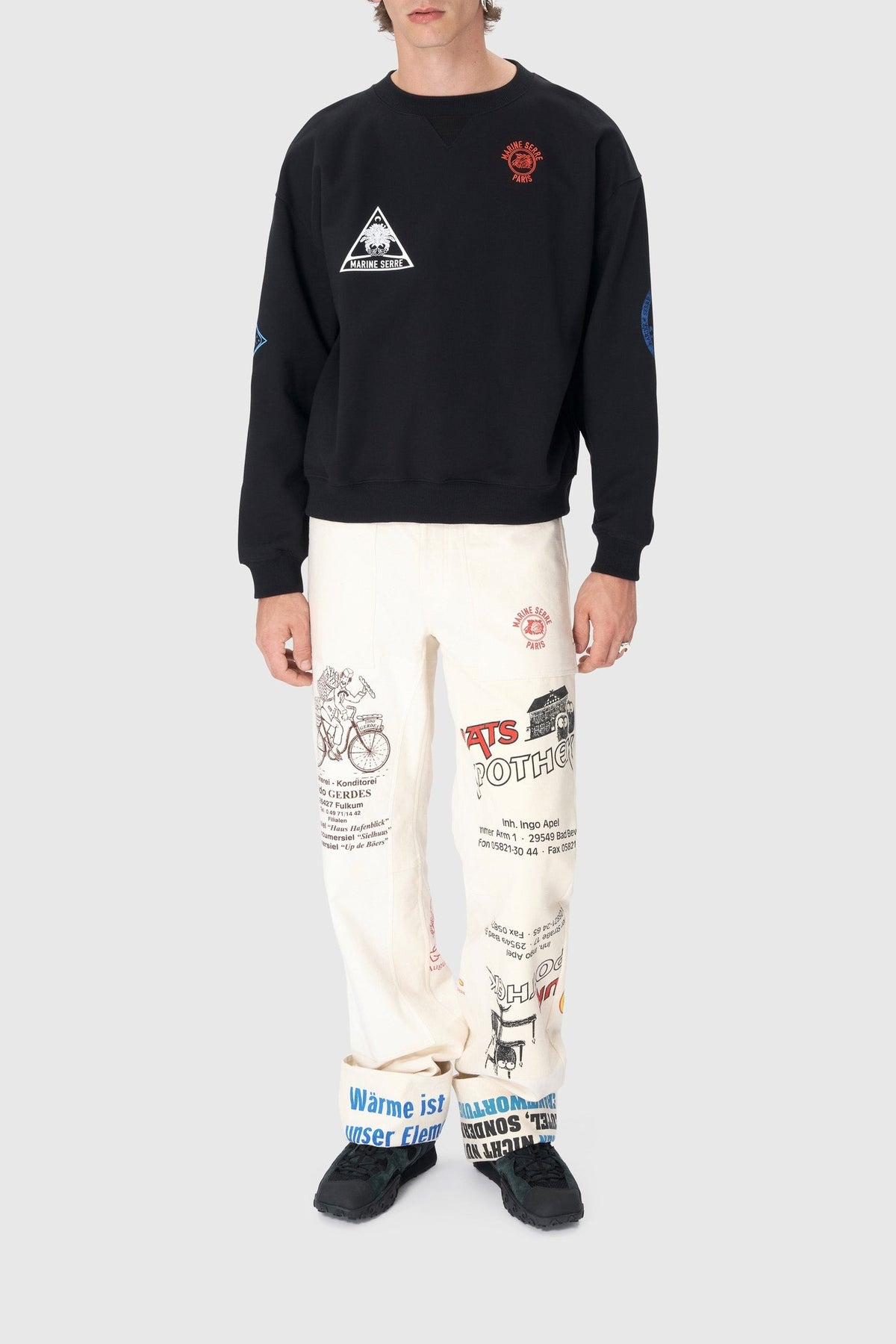 Pantalon en coton Upcyclé unisex - Ecru