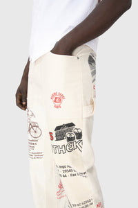 Pantalon en coton Upcyclé unisex - Ecru