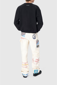Pantalon en coton Upcyclé unisex - Ecru