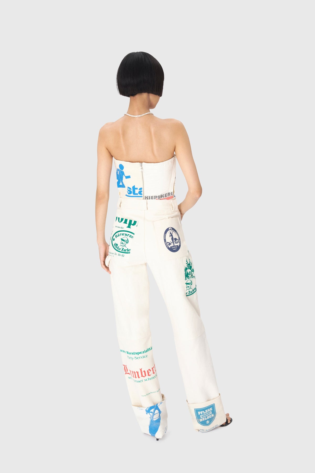 Pantalon en coton Upcyclé unisex - Ecru